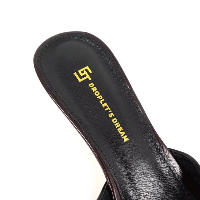 2025 nouvel été loisirs de plein air bout ouvert talons hauts GJ marque 6CM Sexy huile cuir métal bo