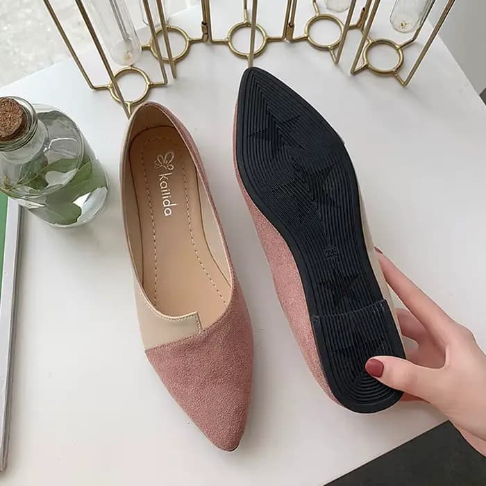 Femmes chaussures mode épissure Mule appartements bout pointu ballerine Ballet chaussure plate Zapatos décontracté sans