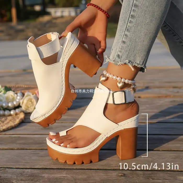 Sandales compensées à plateforme pour femmes, chaussures d'été à talons hauts, confortables, à semelle épaisse, tendance pour le quotidien et les soirées 2026