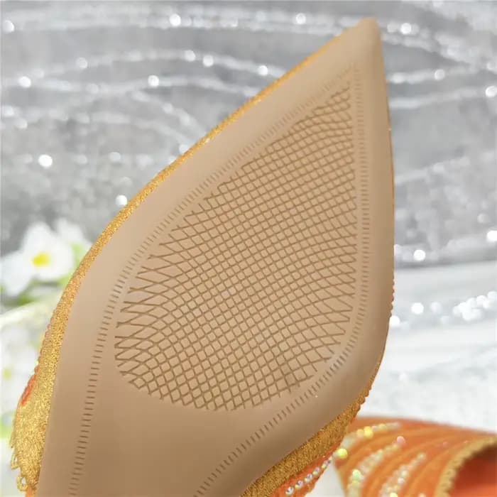 Sandales de Luxe à Talons Hauts, Ensemble de Sacs en Orange, pour ixde Mariage, Tendance 2025
