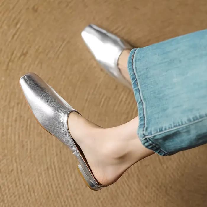 Nouvelles mules d'été 2026 pour femmes en cuir véritable