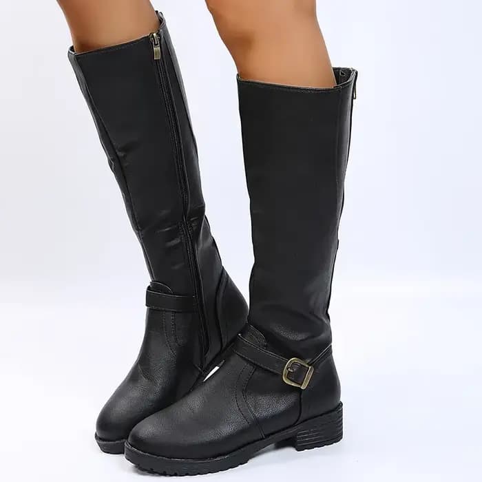Bottes hautes au genou marron vintage pour femmes