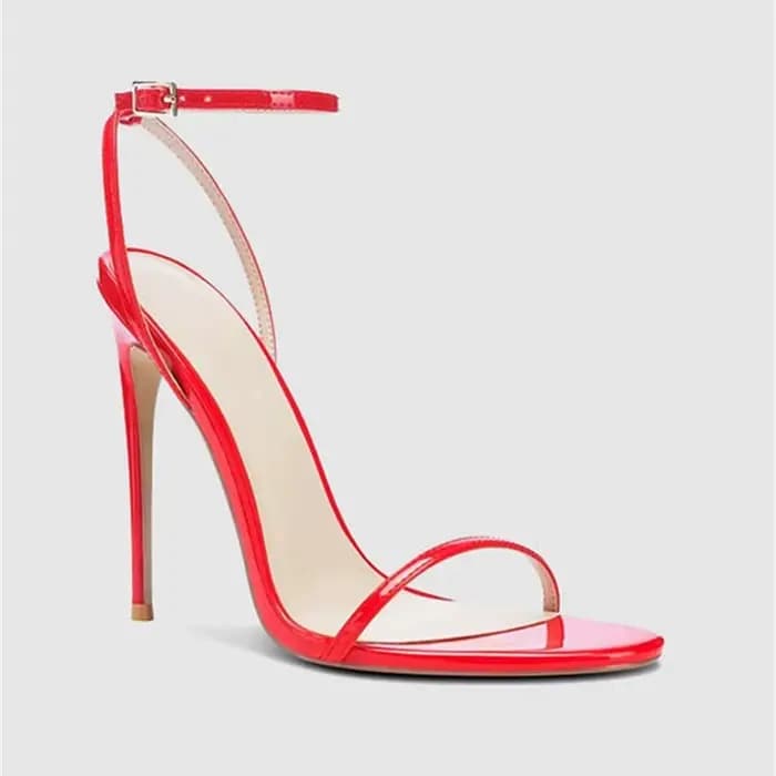 Nouvelles sandales rouges à talons hauts avec talon fin pour femmes