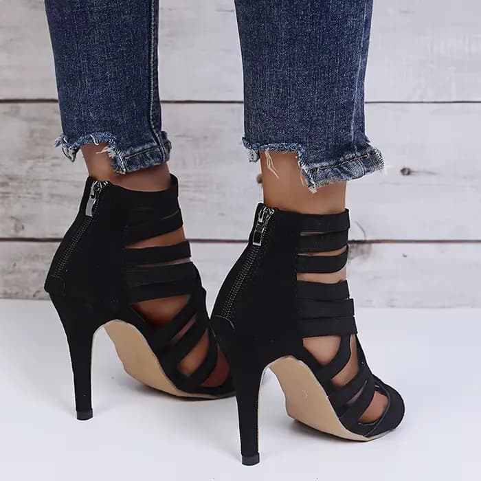 Sandales pour femmes bande élastique talons hauts croisés escarpins Sexy à bout ouvert été nouvelles
