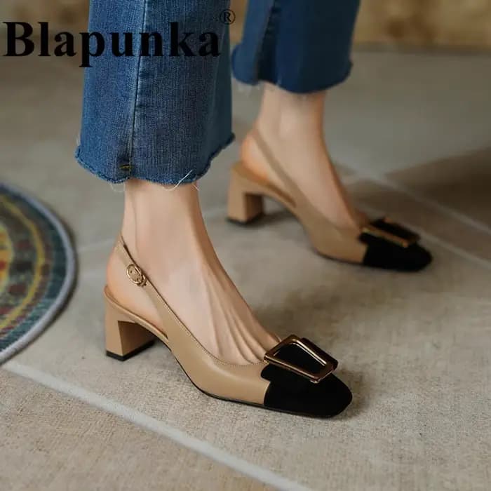 Blapunka-Escarpins en Cuir group Naturel pour Femme