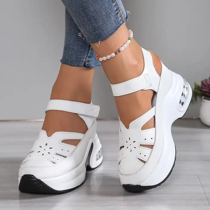 Femmes sandales nouveau bout fermé bureau et carrière été solide chaussures compensées