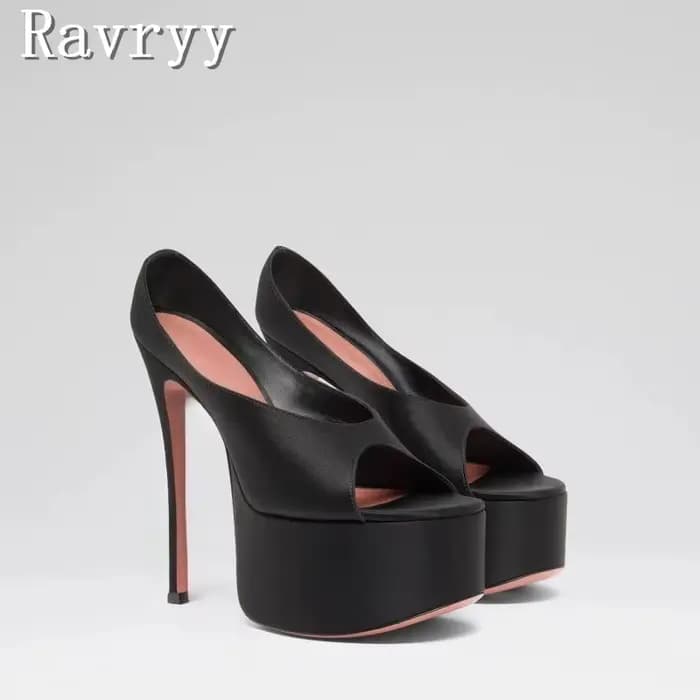 Escarpins à talons hauts et plateforme imperméable pour femmes