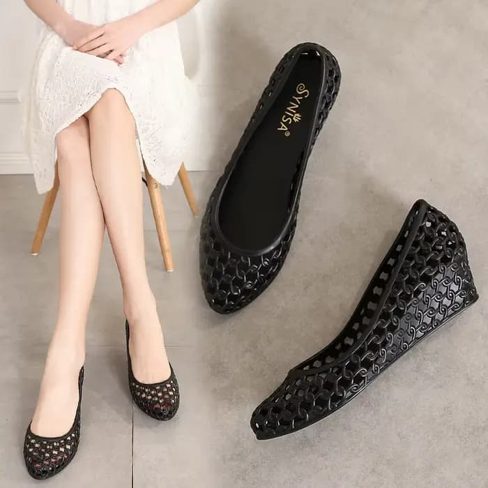 Sandales d'Été à Talon Creux en Plastique pour Femme