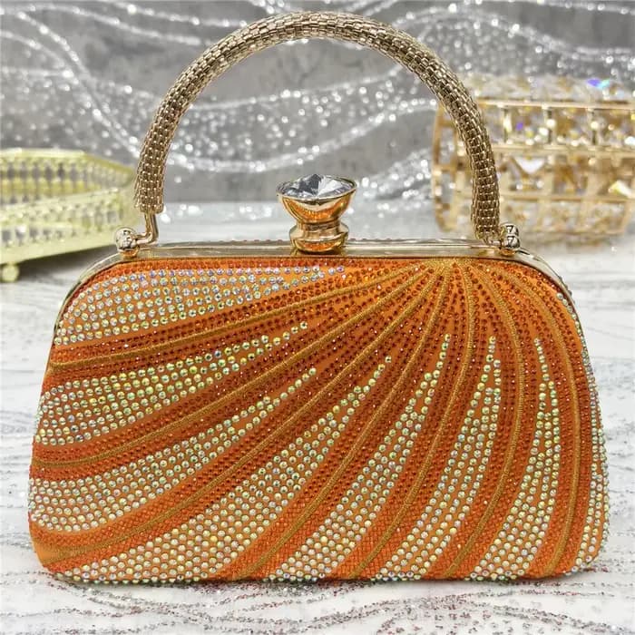 Sandales de Luxe à Talons Hauts, Ensemble de Sacs en Orange, pour ixde Mariage, Tendance 2025