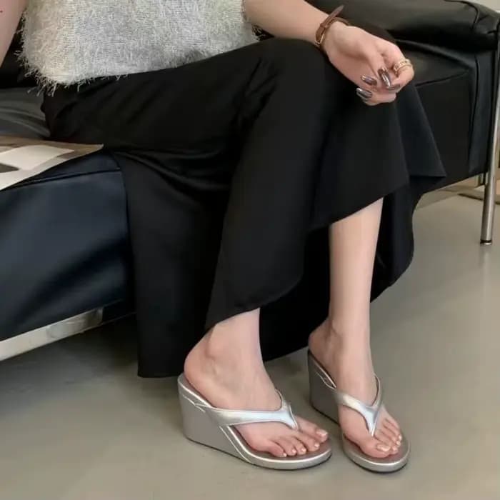 Chaussures d'été compensées à talons hauts pour femmes, sandales de luxe transparentes en PVC, simples et confortables, Zapatos