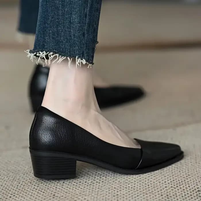Escarpins pointus à talons mi-hauts pour femmes