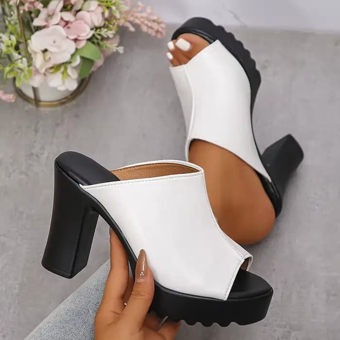 Mules à talons hauts épais pour femmes