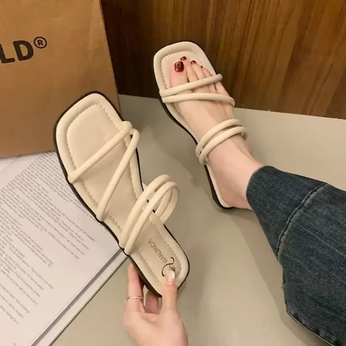 Sandales à une bride fine de style français pour femmes