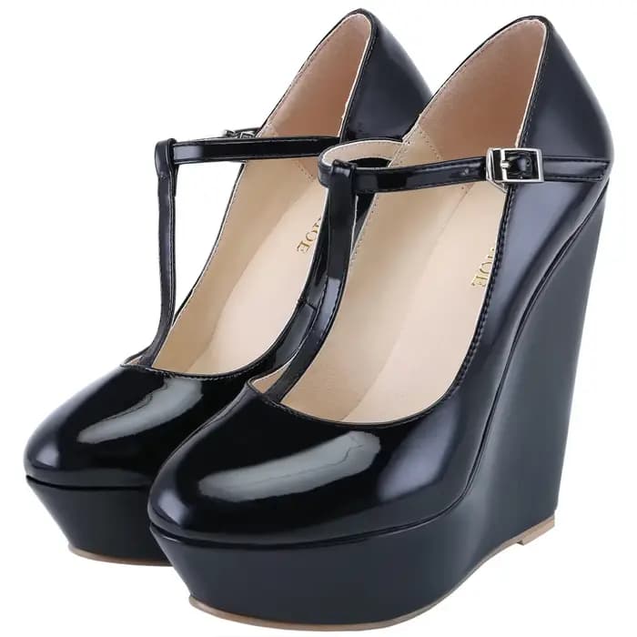Chaussures à talons pour femmes 2026 Nouvelle collection automne-hiver 14cm Bout rond Plateforme Wedge