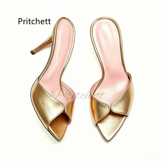 Mules élégantes en cuir mat à talon aiguille de 12 cm pour femme – Chaussures d'été à bout pointu et talons hauts