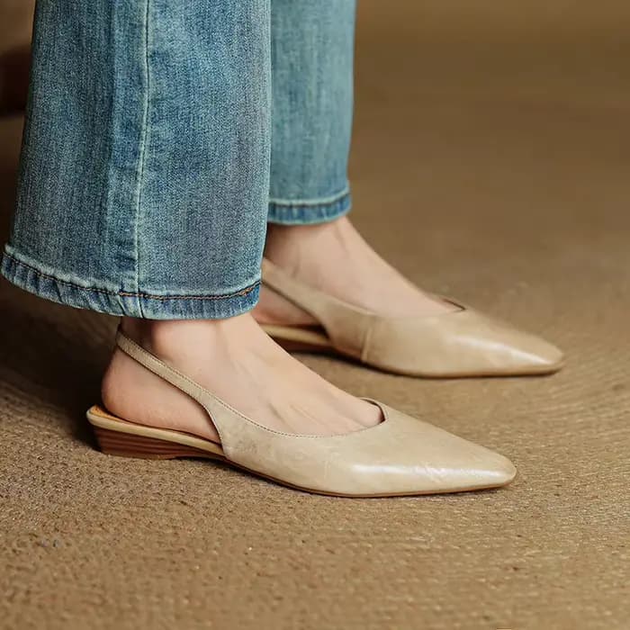 2025 nouveau été femmes Mules en cuir véritable