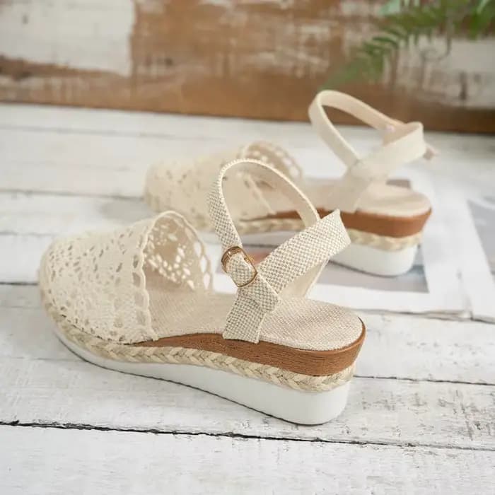 Sandales d'été confortables pour femmes, chaussures à plateforme en maille respirante, décontractées, à la mode, pour la plage, nouvelle collection 2025