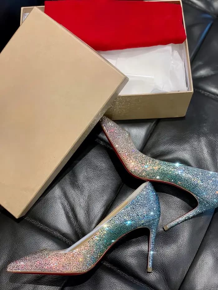 Talons hauts scintillants en cristal Bling pour femmes, chaussures de mariée violettes, Parker pointu, biscuits peu profonds, escarpins de banquet