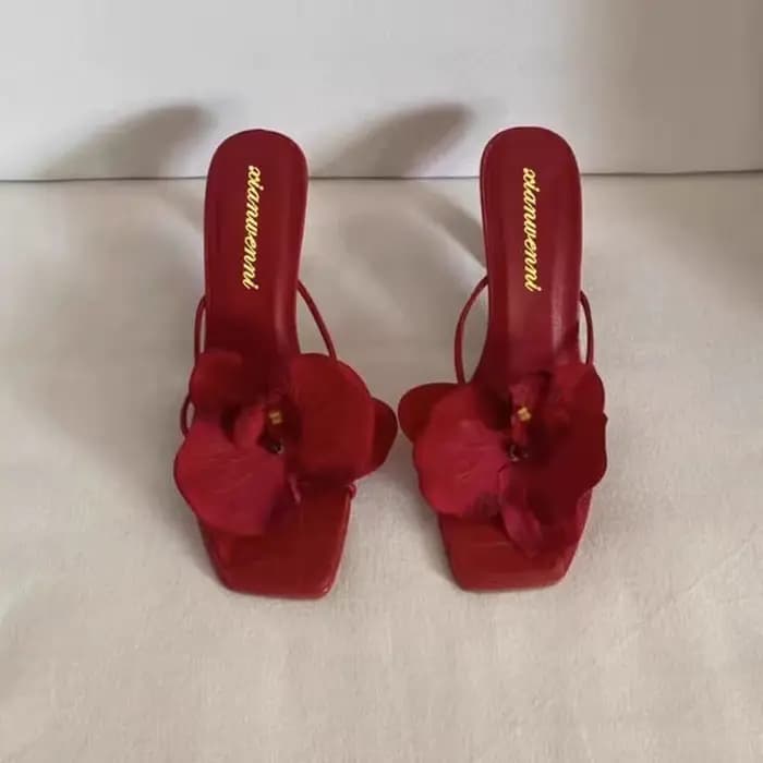Oulylan luxe femmes talons hauts sandales Style élégant fleur orteil