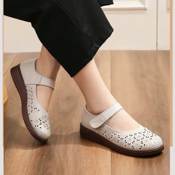 Chaussures d'été femmes Mary Janes en cuir véritable doux confort sandales dames