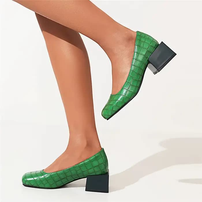 Chaussures à Talons Bas Carrés pour Femme