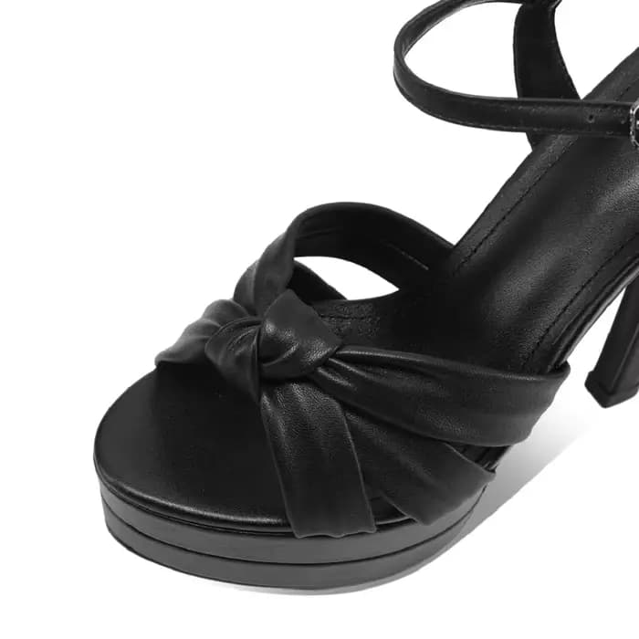 【JOCHEBED HU】 Sandales à plateforme en cuir véritable faites à la main