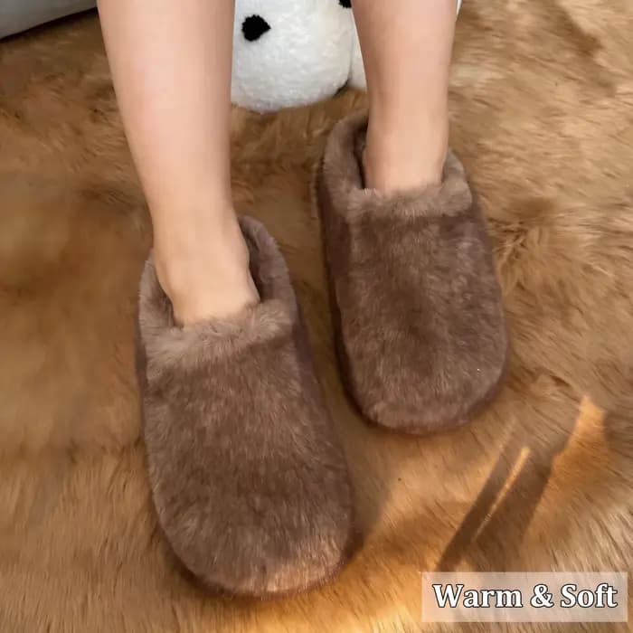 Mules en fausse fourrure pour femmes