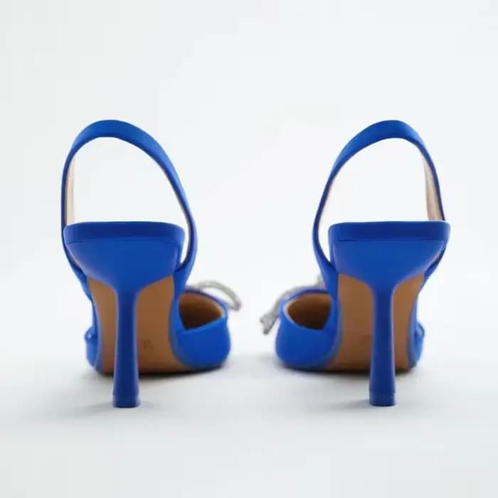 Escarpins bleus à bride arrière pour femmes