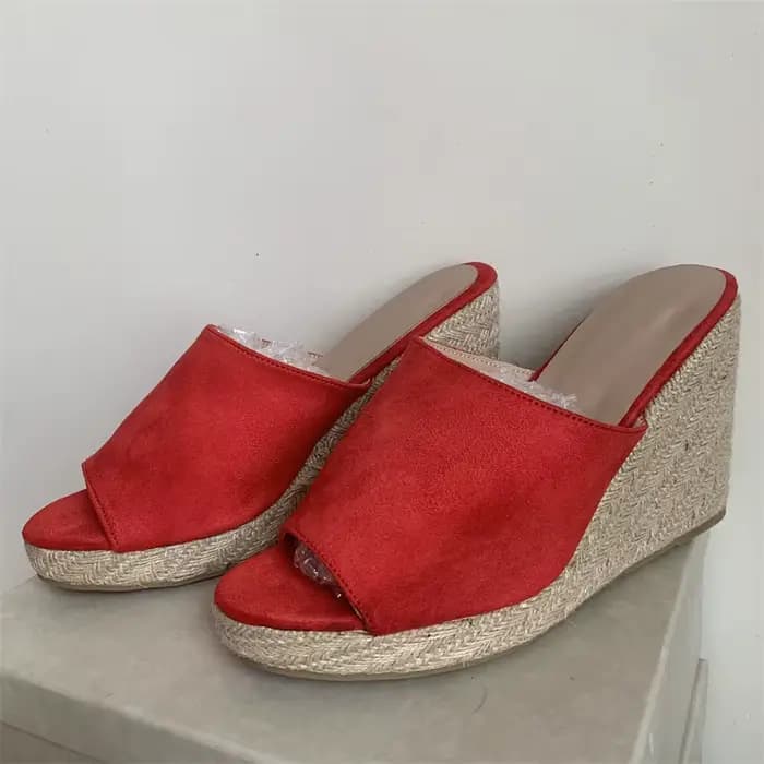 Optique-Pantoufles à plateforme astronomique pour femmes, mules à talons compensés, sandales d'été, Parker ouvert, chaussures à talons hauts, dames, grande taille