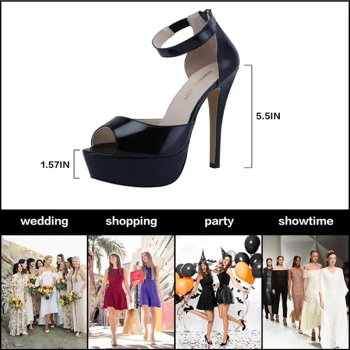 Femmes sandales nouveau Sexy 14CM plate-forme Super talons aiguilles bout ouvert bride à la cheville sandale gladiateur robe de soirée chaussures de mariage