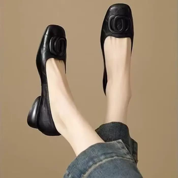 Escarpins à talon carré style français pour femme