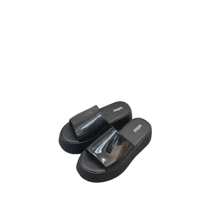 Mini Melissas sandales d'été femmes pantoufles bout carré talons hauts