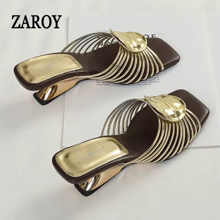 ZAROY Mules à talons hauts pour femme à bride étroite