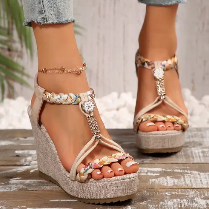 Sandales à talons compensés pour femmes