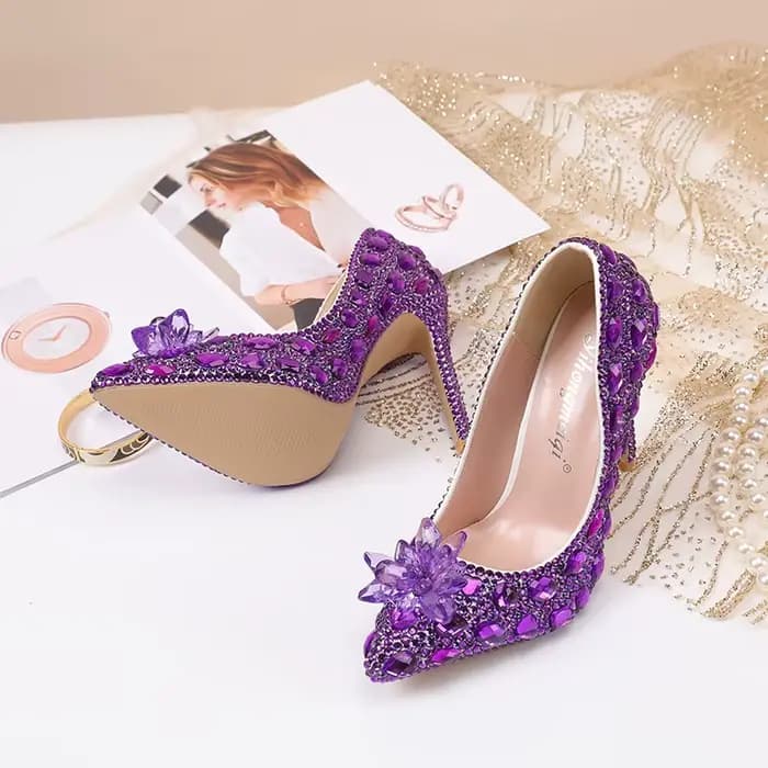 Talons hauts mariage femmes chaussures diamant pompes cendrillon cristal