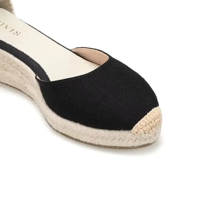 Chaussures compensées pour femmes, sandales à lacets, simples et élégantes, talon moyen, bride à la cheville, plateforme en Espadrille pour un été confortable