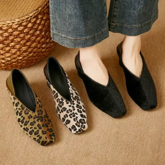 Escarpins à bout pointu léopard pour femmes, chaussures décontractées, designer peu profond, luxe, nouvelle mode, 2024