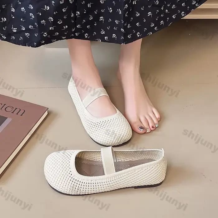 Sandales pour femmes 2025 été nouvelle maille respirant semelle souple antidérapant chaussures décontractées léger confortable mode sans lacet appartements