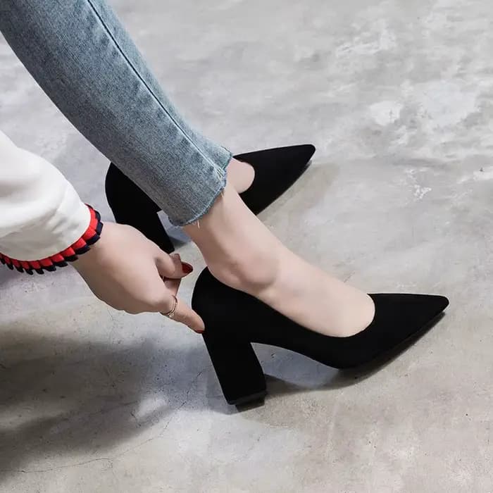 Chaussures pour femmes 2025 mocassins à bout rond noir talon Super haut dames