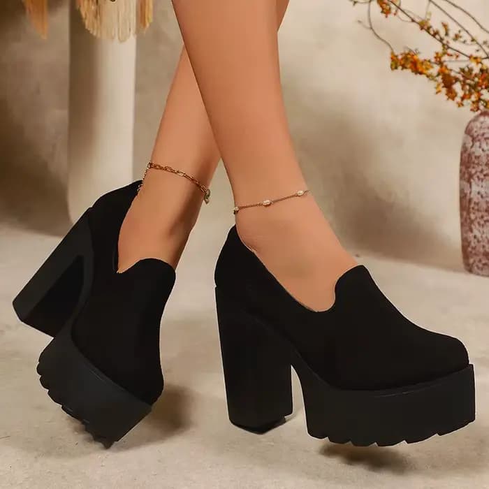 Pumps à plateforme épaisse à imprimé léopard pour femmes