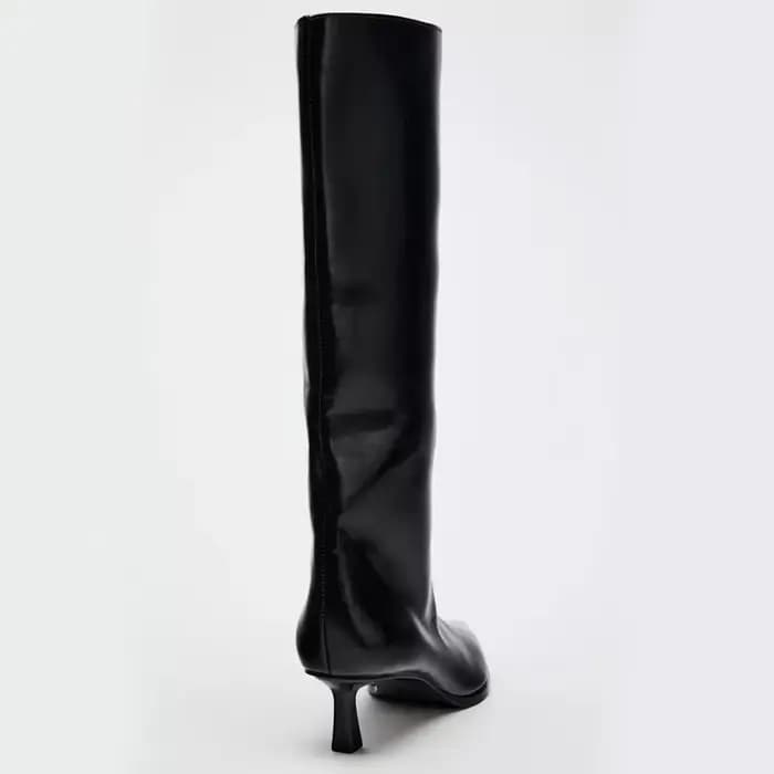 Bla botte large Tube bout pointu talon haut