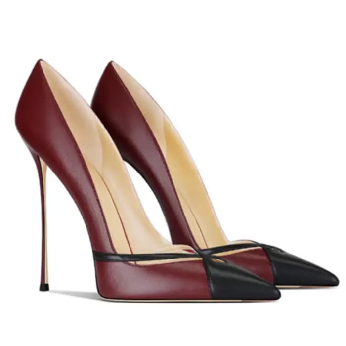Escarpins à talons hauts en cuir blanc mat