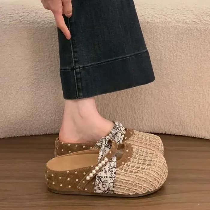 Mules Mary Jane en maille respirante pour femmes
