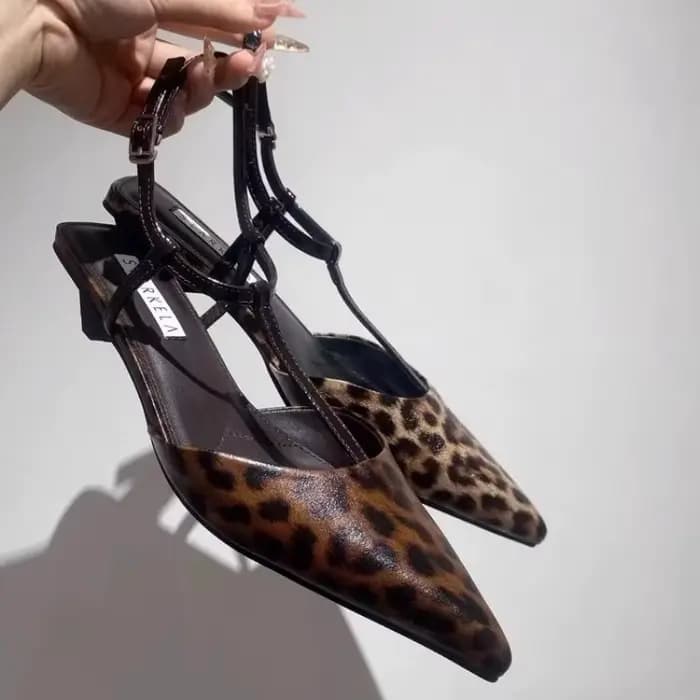 Sandales à talons léopard pour femmes
