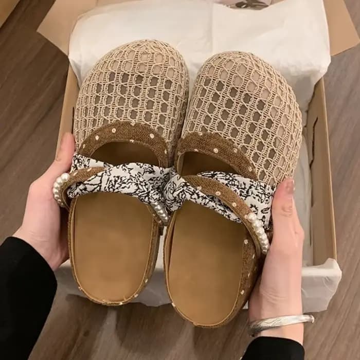 Mules Mary Jane en maille respirante pour femmes