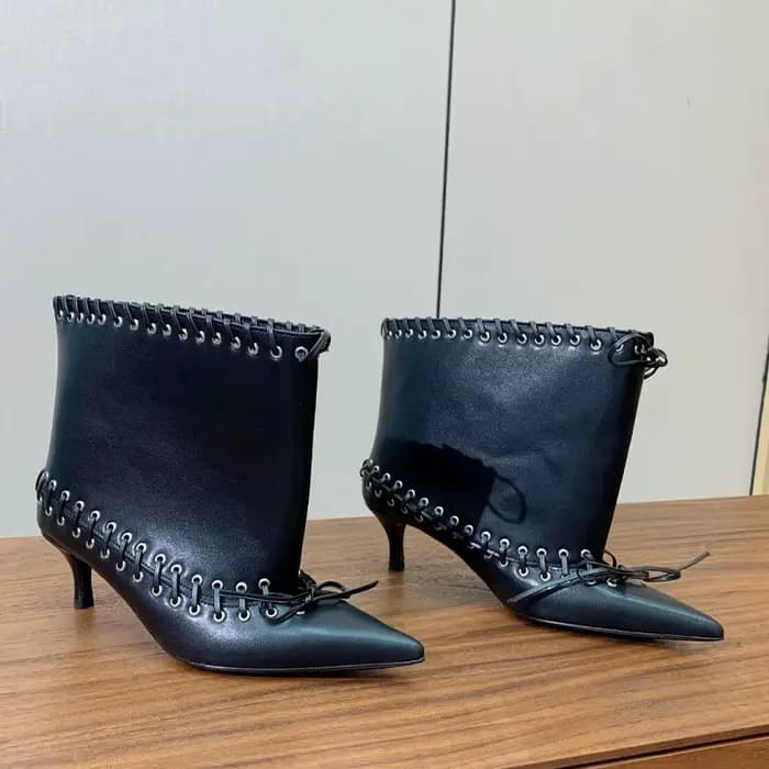 6.5 cm talon bottes courtes mode polyvalent Cool femmes
