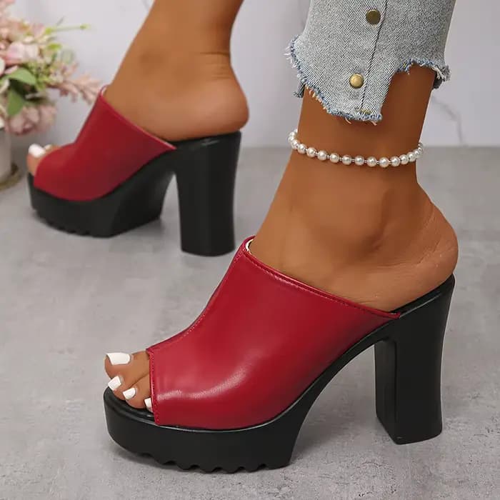 Mules à talons hauts épais pour femmes