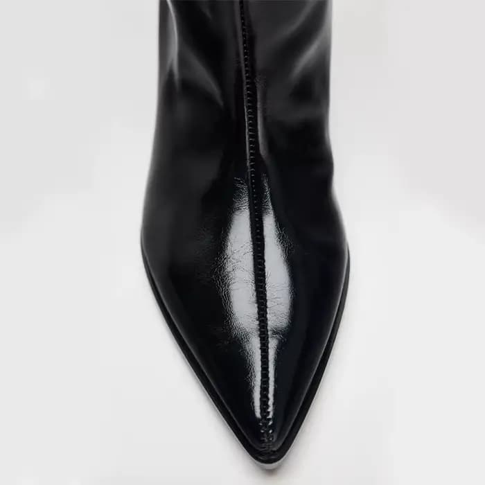 Bla botte large Tube bout pointu talon haut