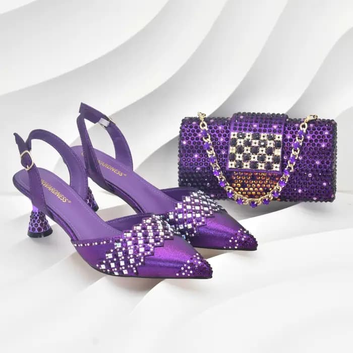 Ensemble de chaussures et sacs violets pour femmes