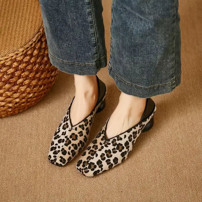 Escarpins à bout pointu léopard pour femmes, chaussures décontractées, designer peu profond, luxe, nouvelle mode, 2024